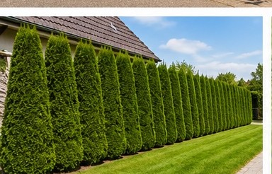 Gepflegte Thuja-Hecke nach dem Schnitt